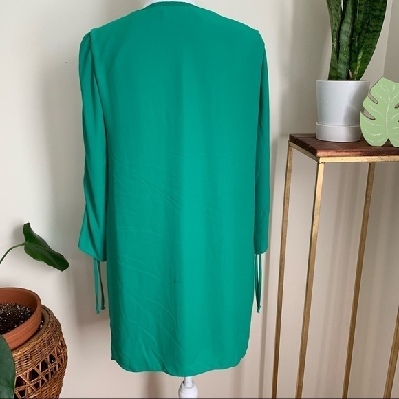 Amanda Uprichard Saddle Ruched Sleeve Maternity Dress in Green sz S - Picture 6 of 7